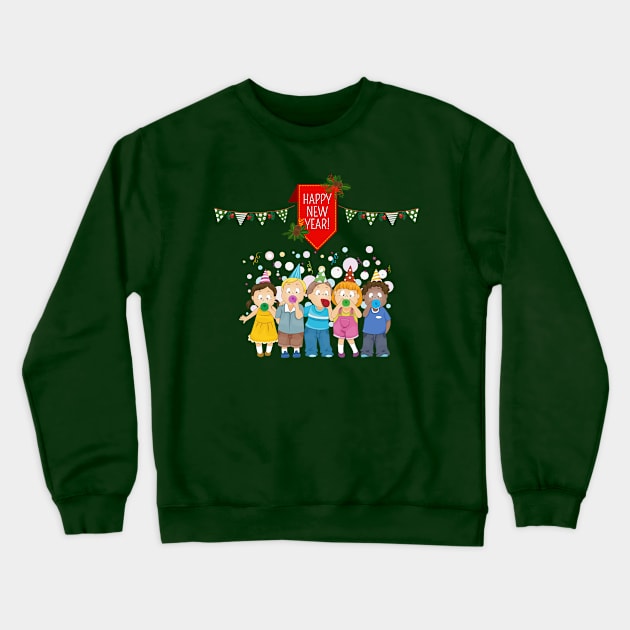 Happy new year children Crewneck Sweatshirt by Ledos